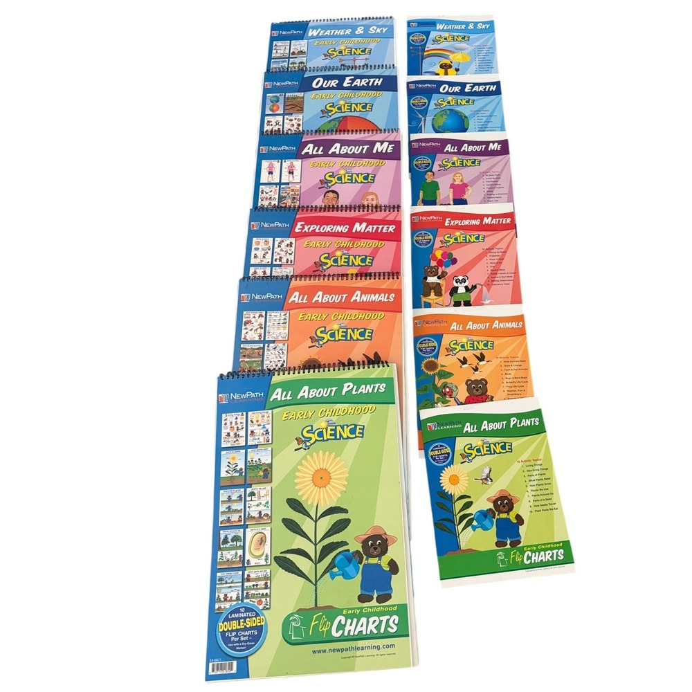 NewPath Learning Early Childhood Science Flip Chart Set of 6 Laminated Easels